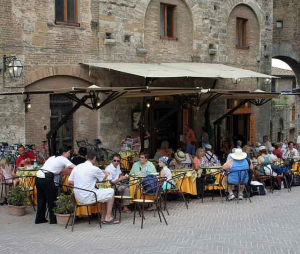 A typical Italian village bar, the heart of the community